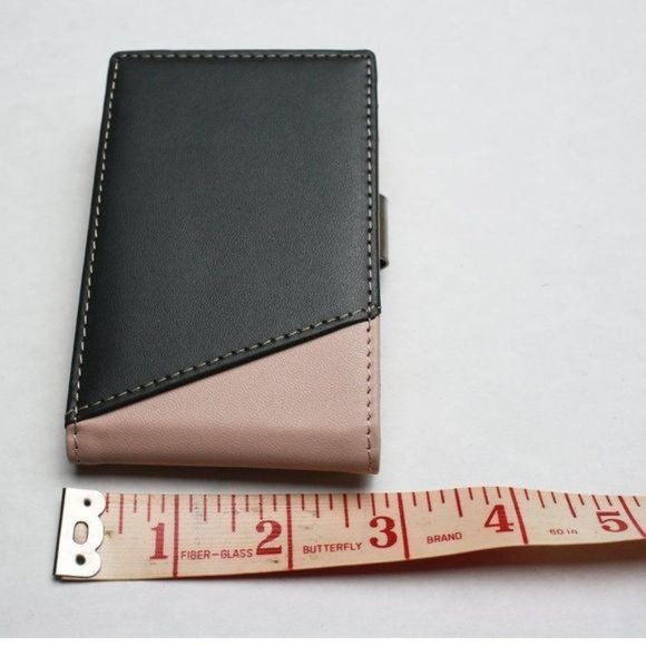 Forrest & Harold‎ Slim RFID Wallet Money Clip Leather Wallet Charcoal/Blush - Picture 10 of 12